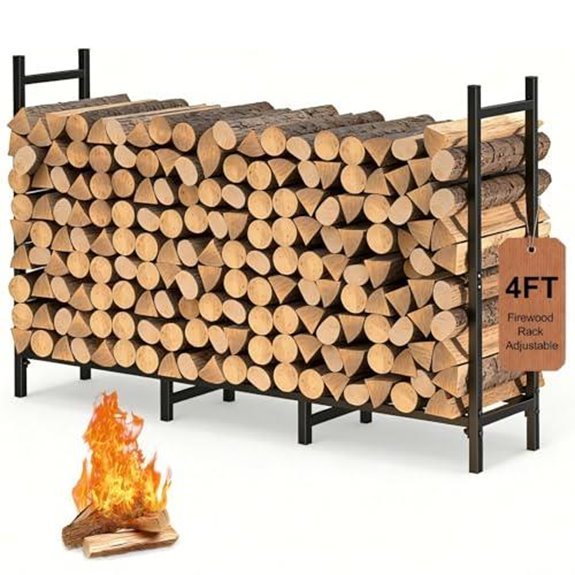 4 foot adjustable log rack