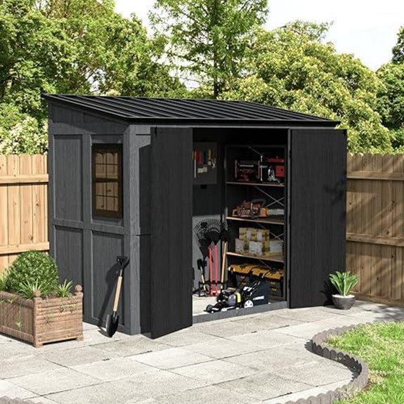 4x8 ft cedar outdoor shed