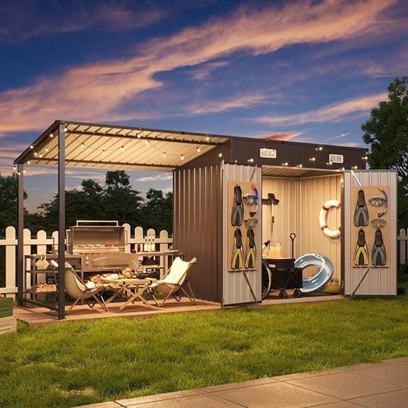 aoxun outdoor storage shed combo