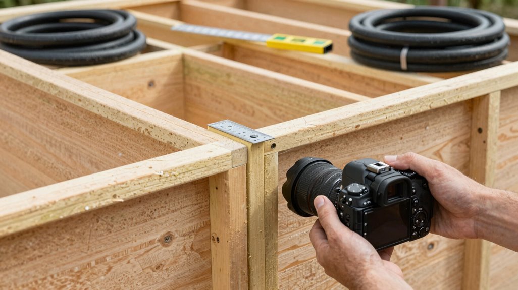 back wall frames squarely secured