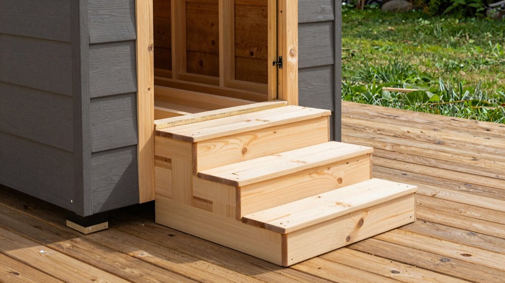 10 Shed Step Ideas to Upgrade Your Backyard Access 3 boardwalk style staggered tinished steps
