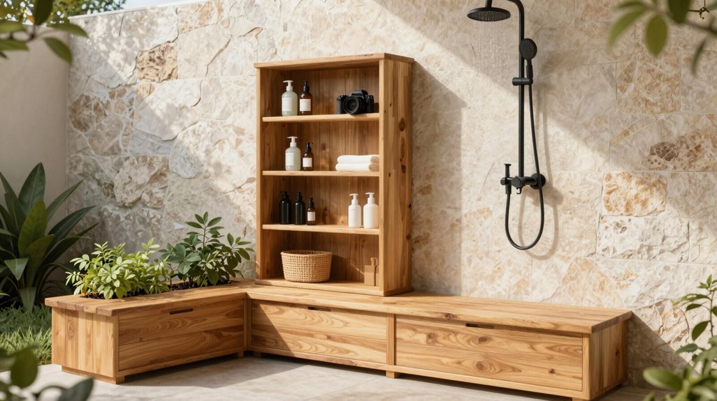 cedar storage bench retreat