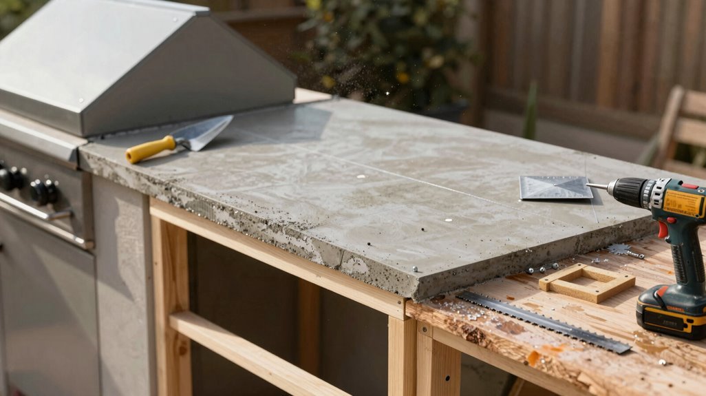 Do It Yourself Outdoor Kitchen Cabinets A Step by Step Build Guide 7 cement board installation steps detailed