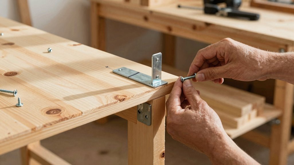 center brace pilot holes glue screws