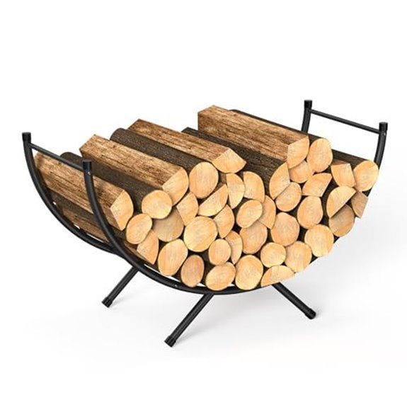 curved firewood rack powder coated