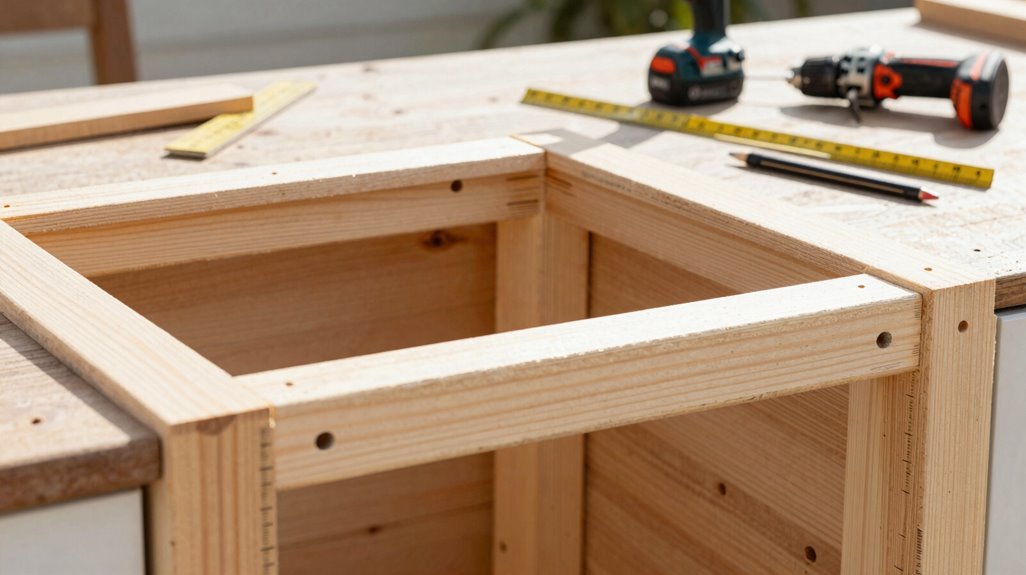 Do It Yourself Outdoor Kitchen Cabinets A Step by Step Build Guide 6 cut and assemble cabinet frame