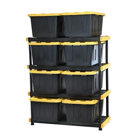cx heavy duty shelving with 8 bins
