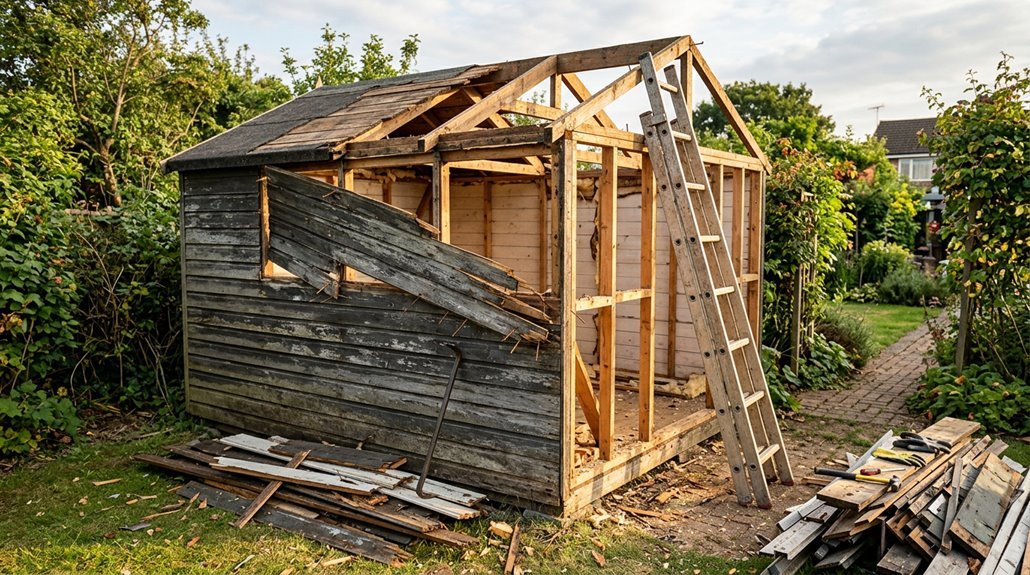 dismantling a garden shed