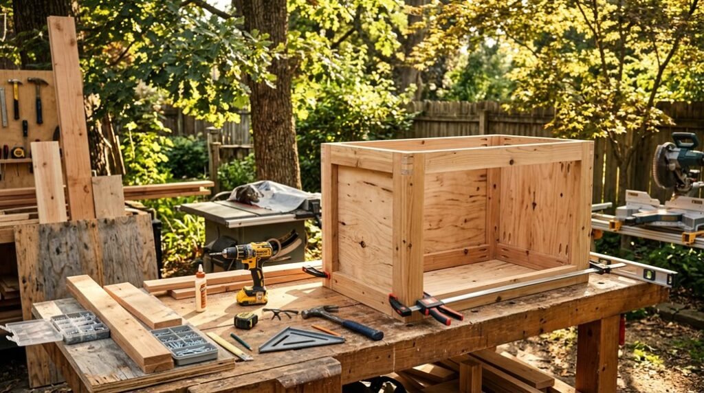 diy outdoor kitchen cabinet build guide