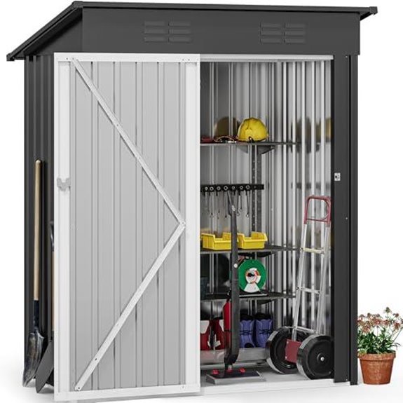 dwvo 5x3ft metal shed