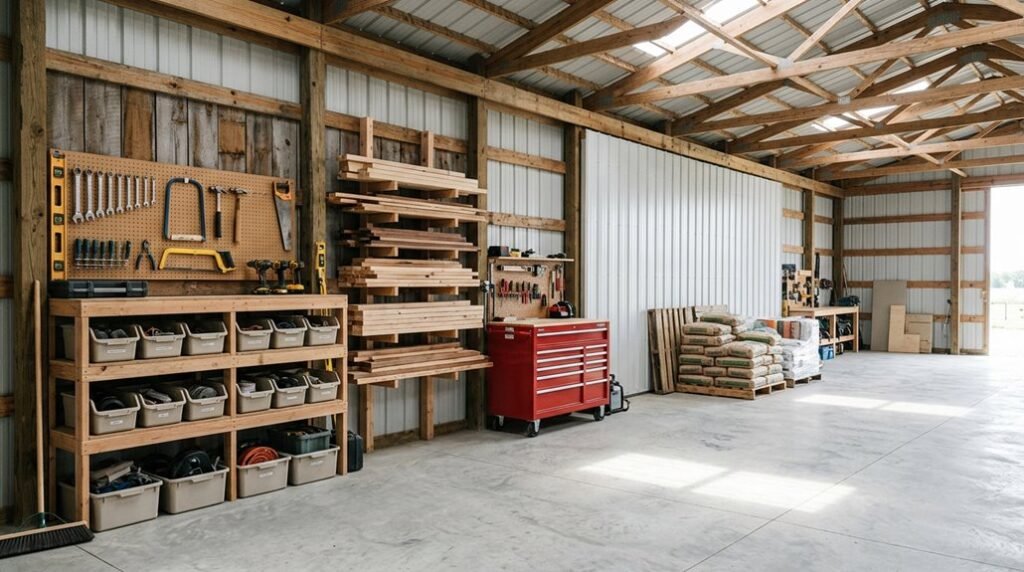 five pole shed storage ideas that work