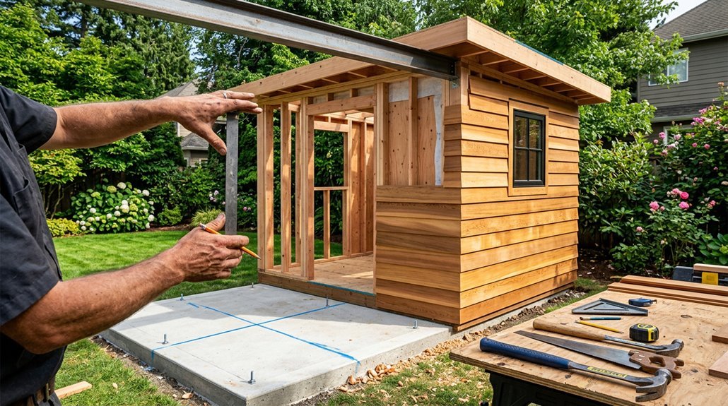 five step garden shed build