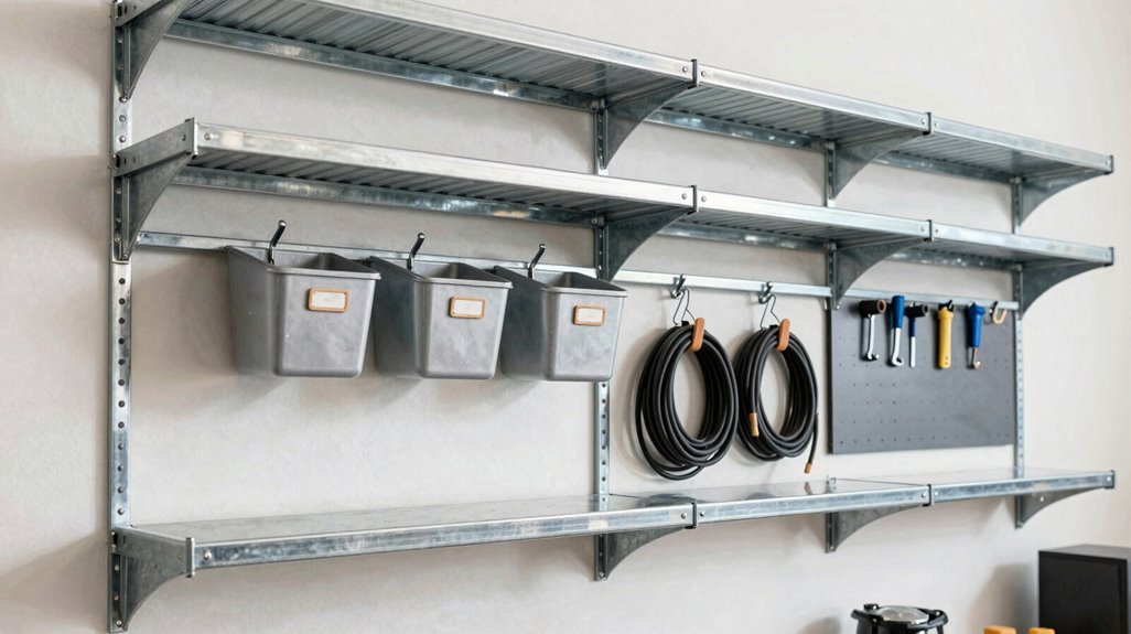 freestanding steel garage shelving