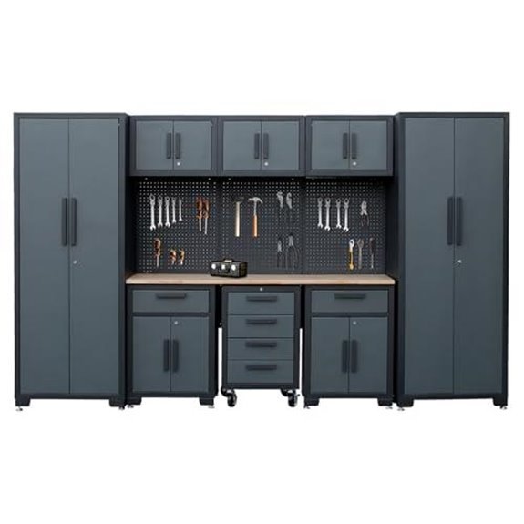 garage storage cabinet system 9pcs grey