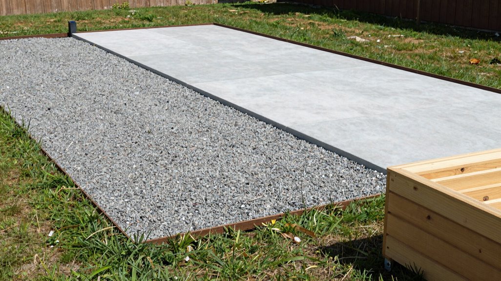 gravel or concrete shed foundations
