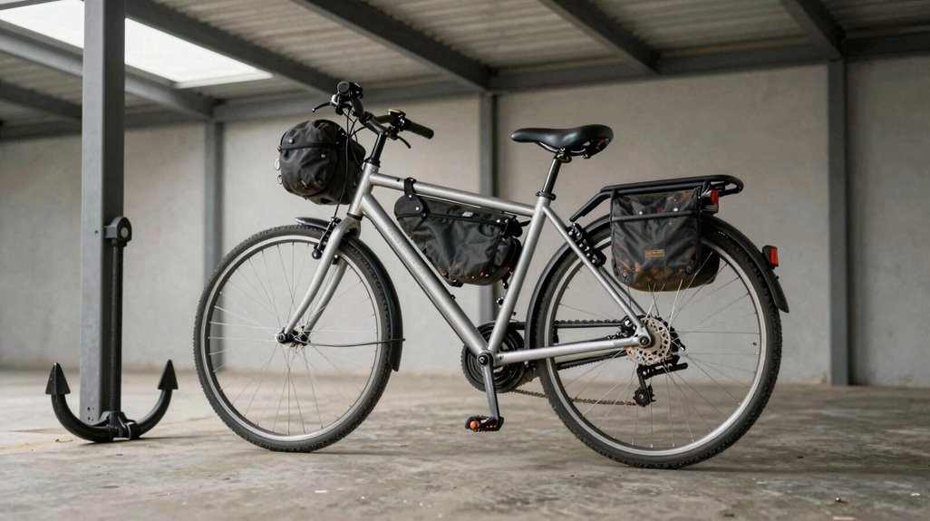 7 Smart Ways to Store Your Bike Outside Without Ruining It 5 ground anchor with tamper resistant locking