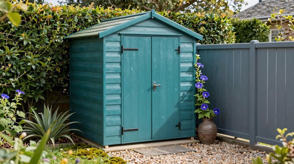harmonized shed with landscape