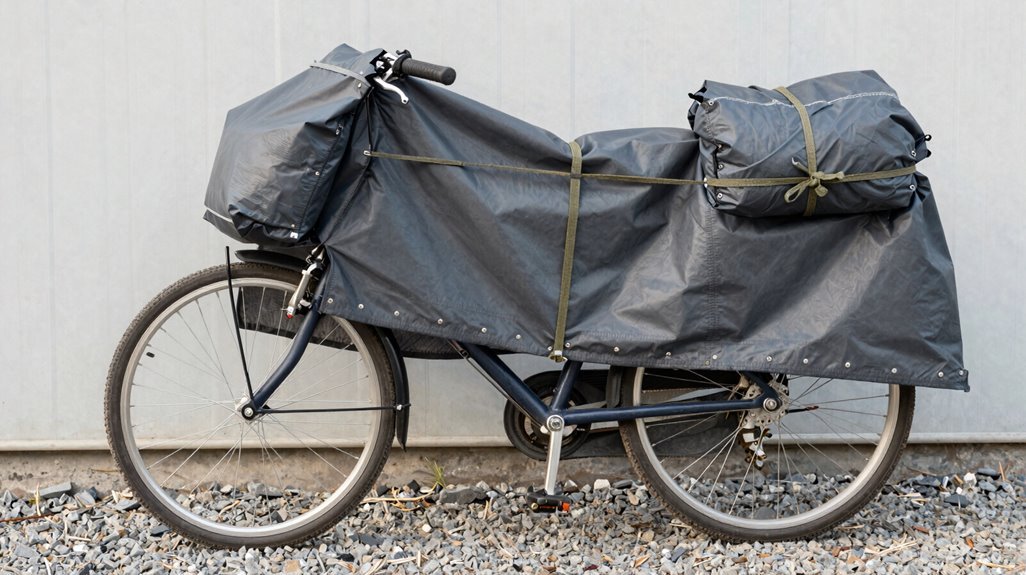 7 Smart Ways to Store Your Bike Outside Without Ruining It 3 heavy duty tarp microclimate setup