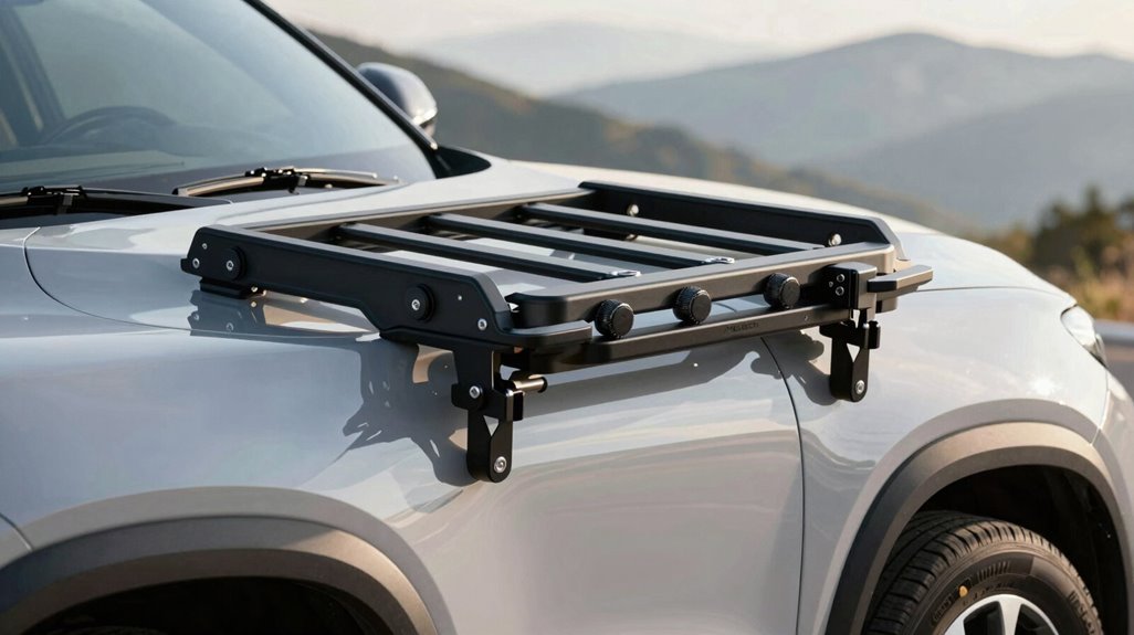 hydraulic protective feature rich hitch rack