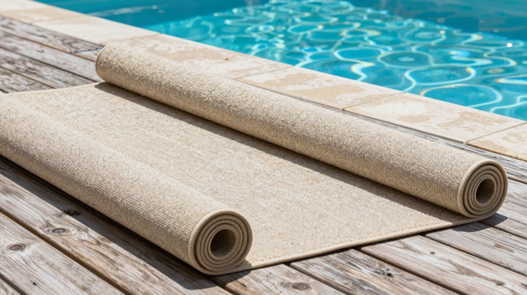 5 Cheap Deck Ideas That Won't Break the Bank 3 indoor outdoor carpet pool deck rollout