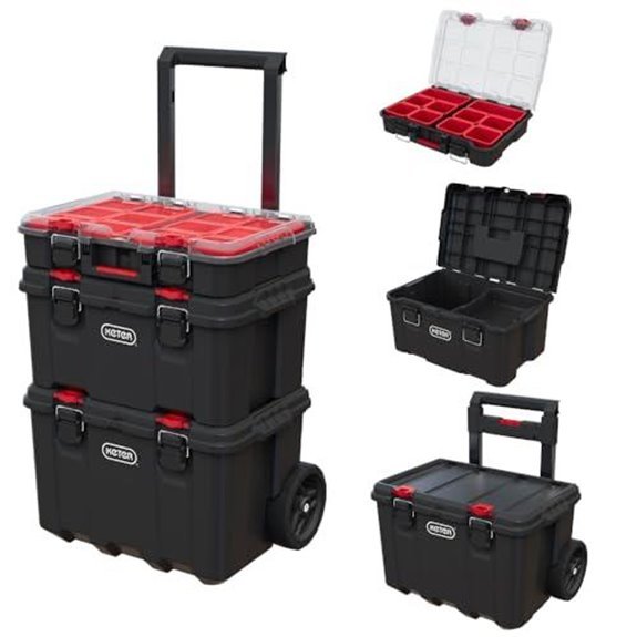 keter stack n rolling tool boxes