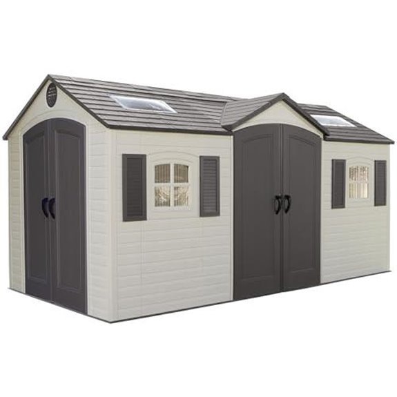 lifetime 15 8 ft dual entry shed