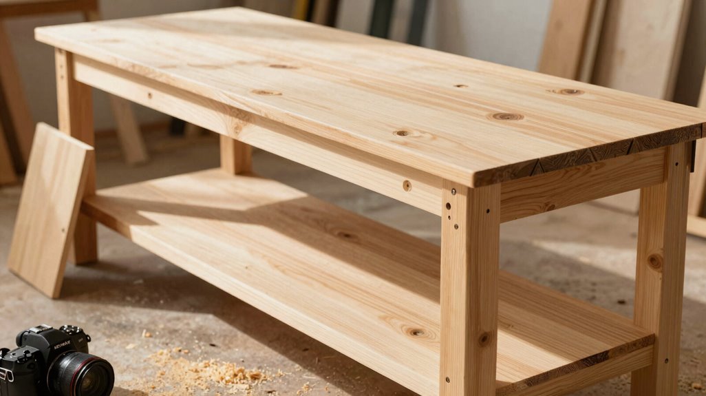 lower shelf with back panel weatherproofed