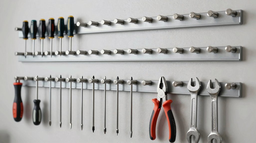 10 Smart Ideas for Hanging Tools in Your Shed 5 magnetic strips organize tools