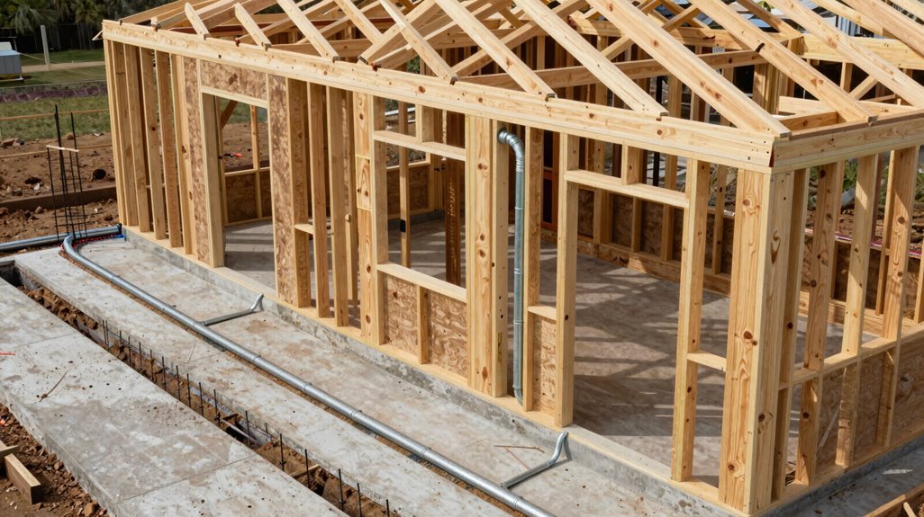 Step 1: Build a Utility Shed in 10 Steps From Foundation to Roof 4 map conduit before framing