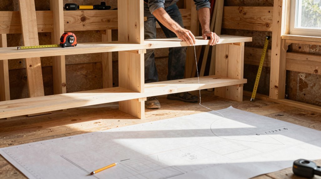 measure plan and brace shelves