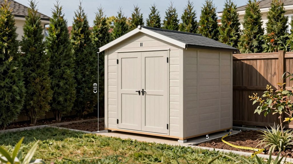 measuring yard planning shed placement