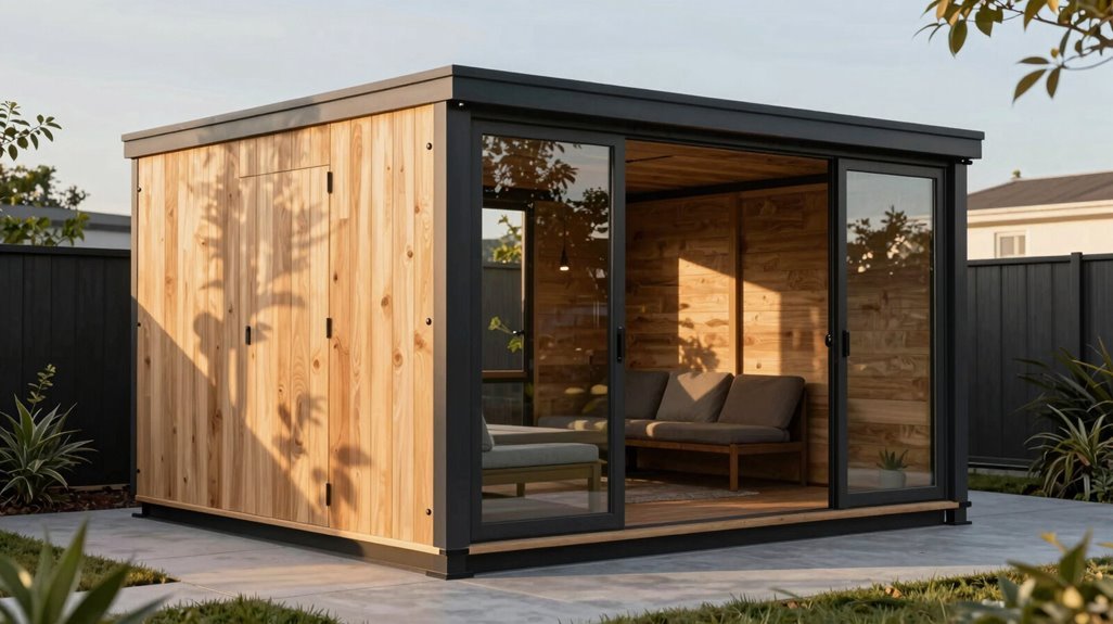 3 Modern Backyard Shed Ideas That Redefine Outdoor Space 2 minimalist vertical light filled sheds