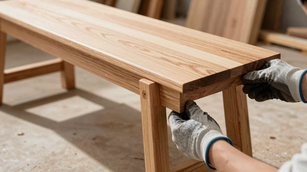 How to Make a Garden Bench? 7 nesting legs mortises flush fit