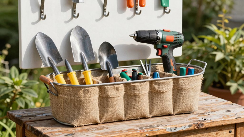 7 Outdoor Garden Tool Storage Ideas That Actually Work 4 nine pocket bucket caddy system