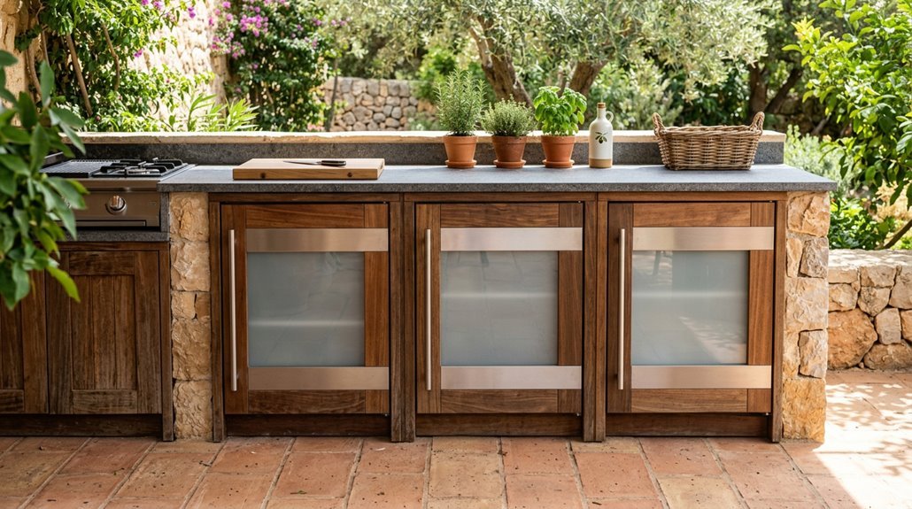 outdoor fridge cabinet ideas for patio kitchen