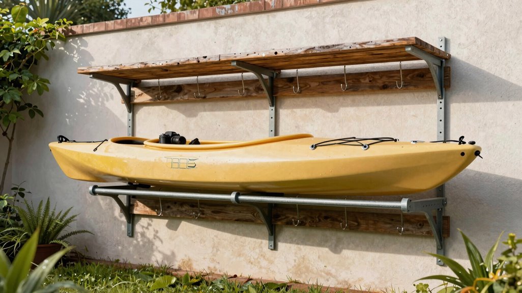 outdoor kayak wall mounted system durability