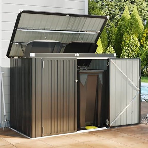 5 Best Outdoor Garbage Can Storage for 2027 1 outdoor metal trash can shed with chain lid