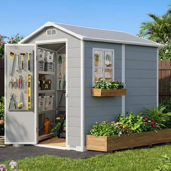 outdoor storage shed with floor