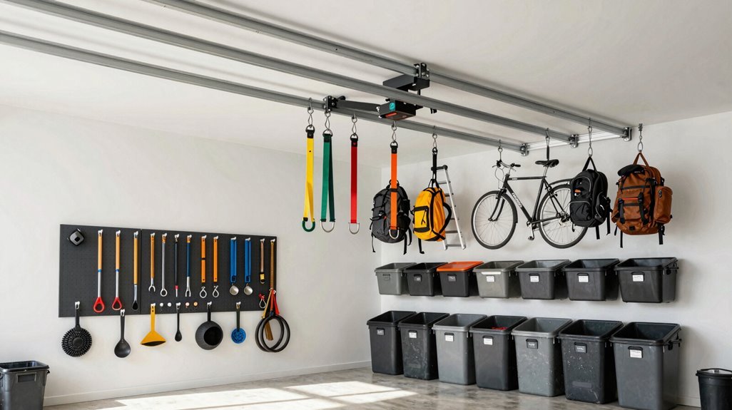 10 Smart Ideas for Hanging Tools in Your Shed 9 overhead seasonal storage solutions