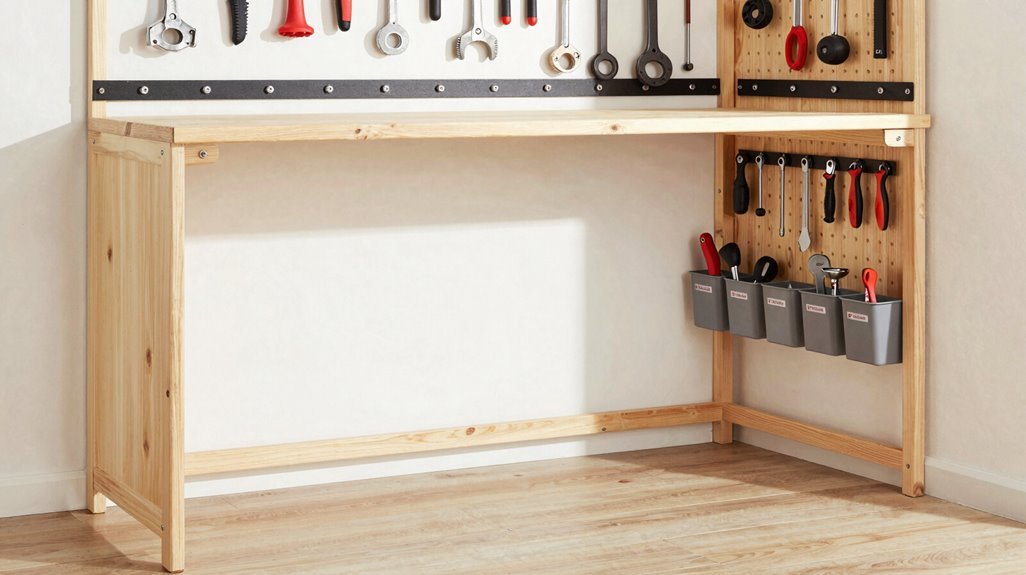 7 Workbench Ideas for Your Shed That Maximize Small Space 7 overhead vertical lofted storage
