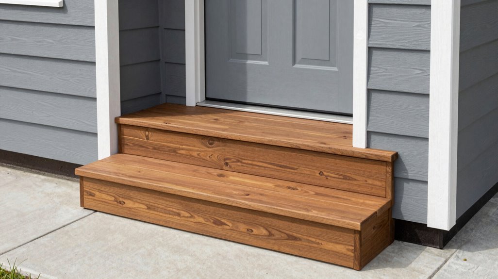 10 Shed Step Ideas to Upgrade Your Backyard Access 8 painted stained steps echo shed trim