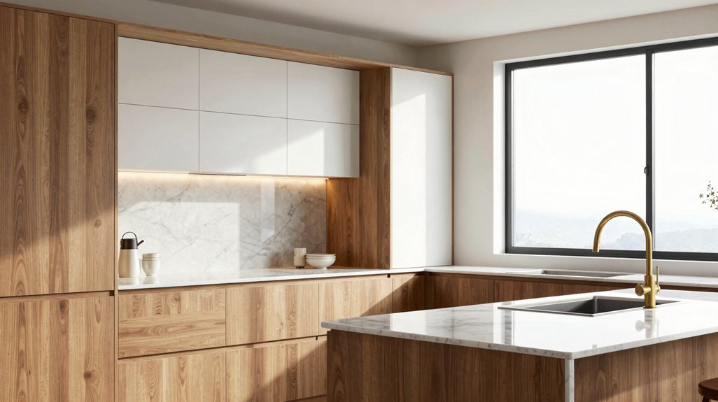 7 Innovative Kitchen Cabinet Ideas Transforming Modern Homes 6 painting cabinets forest green framing over pale quartz