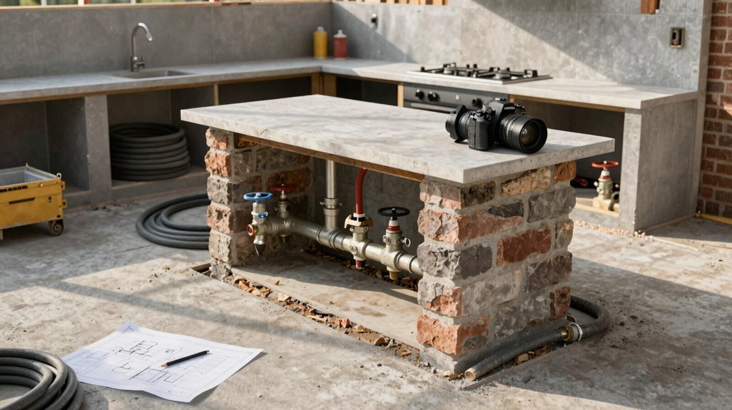 route gas water electric before seal