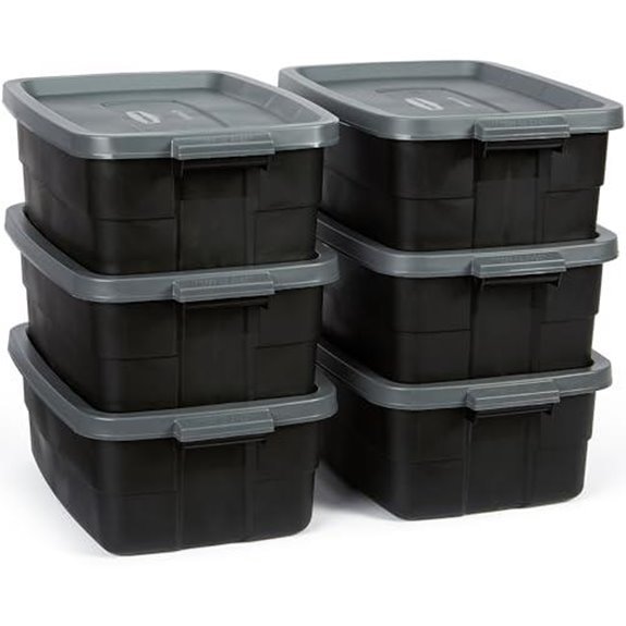 rubbermaid 6 pack totes with lids