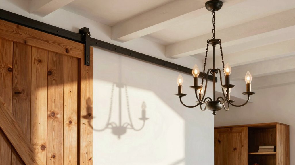 7 Shed Ceiling Ideas That Transform Your Space 5 salvaged barn doors overhead centerpiece
