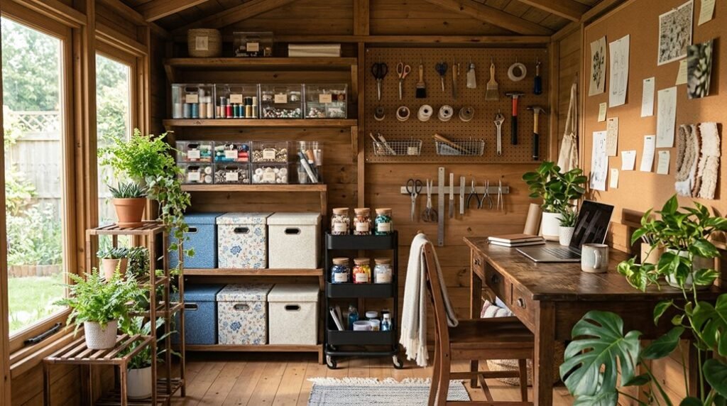 seven smart she shed organization ideas