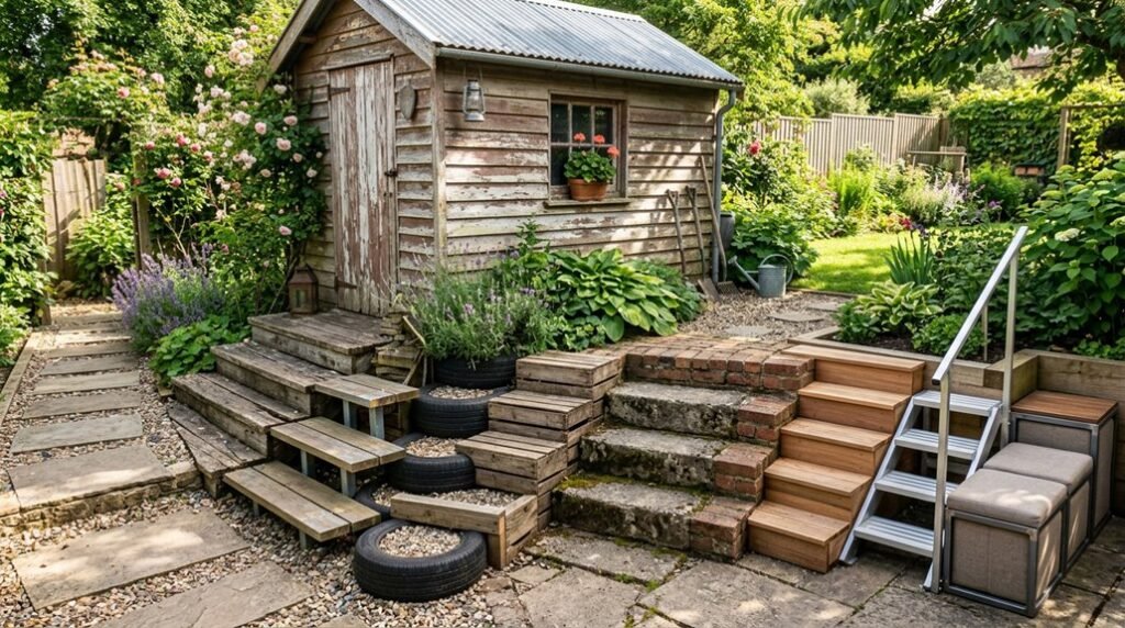 shed step ideas upgrade backyard