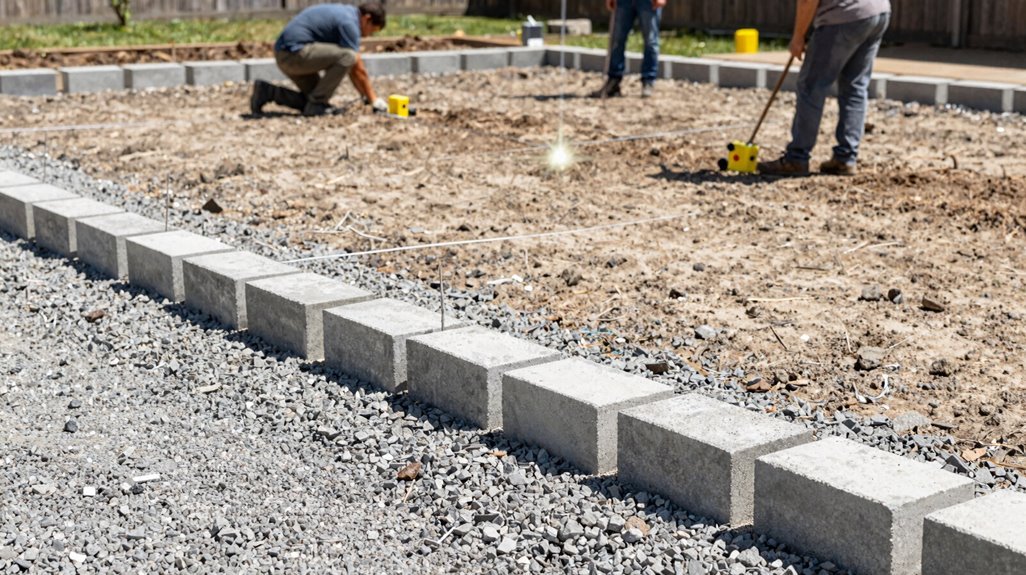 site prep footing trenches pier blocks