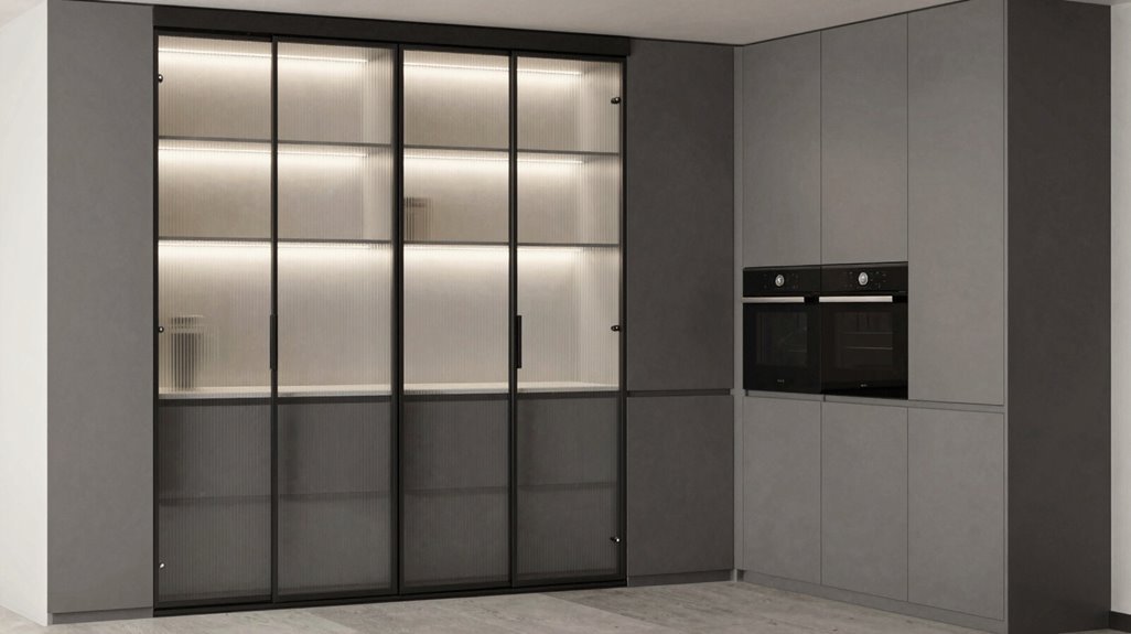 7 Innovative Kitchen Cabinet Ideas Transforming Modern Homes 5 sliding glass front cabinet doors maximize space