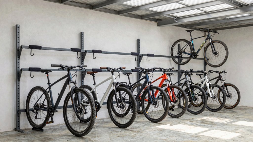 7 Bike Storage Ideas for Shed Organization 3 staggered bike rack efficiency